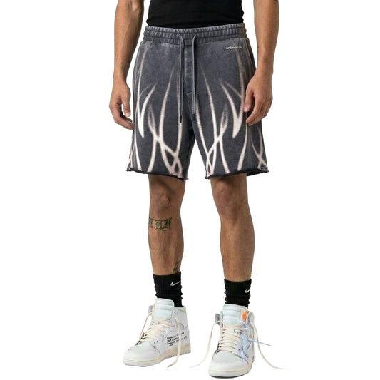 Faded flames washed shorts by Unknown - 1 | Vie+Riche