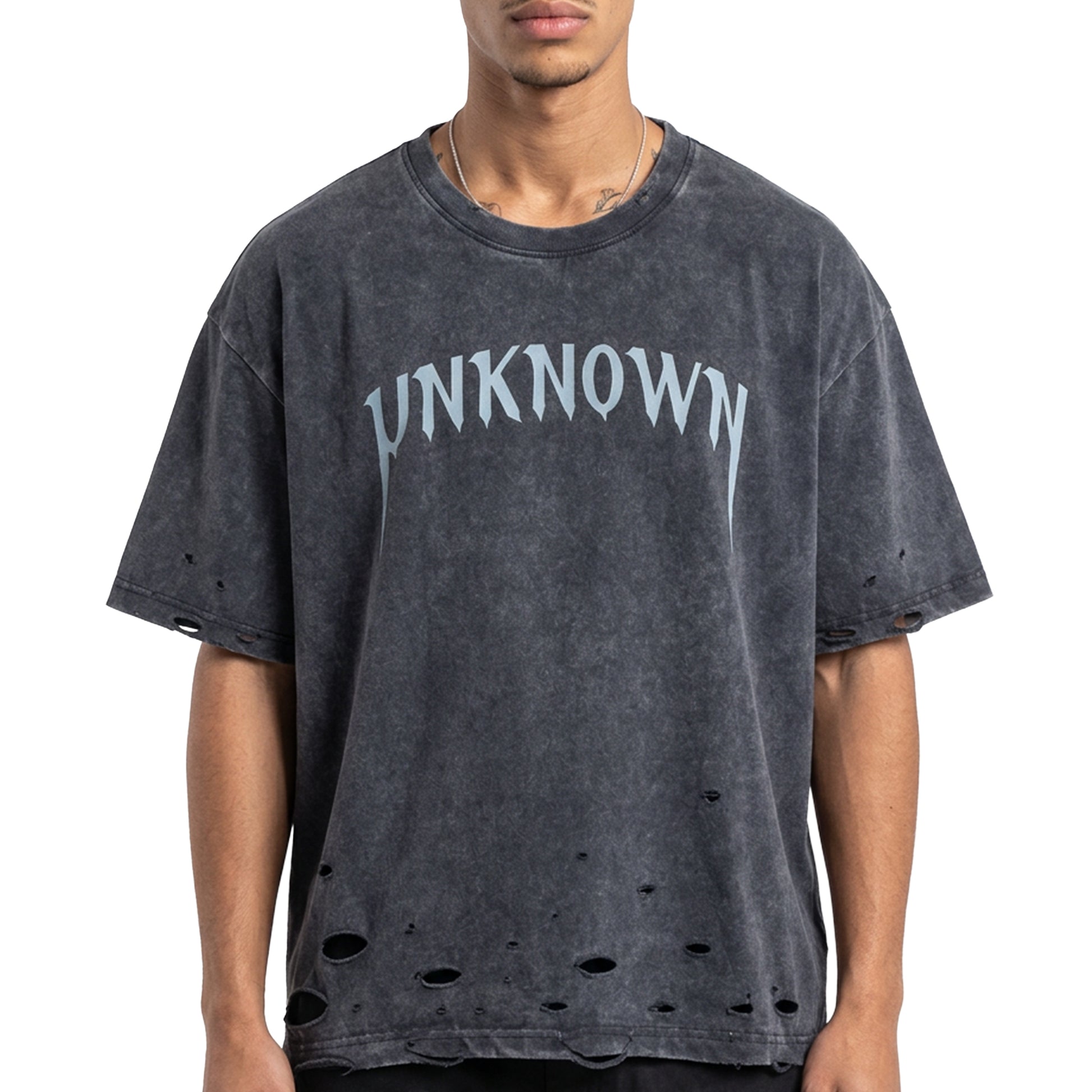 Distressed logo washed tee by Unknown - 1 | Vie+Riche