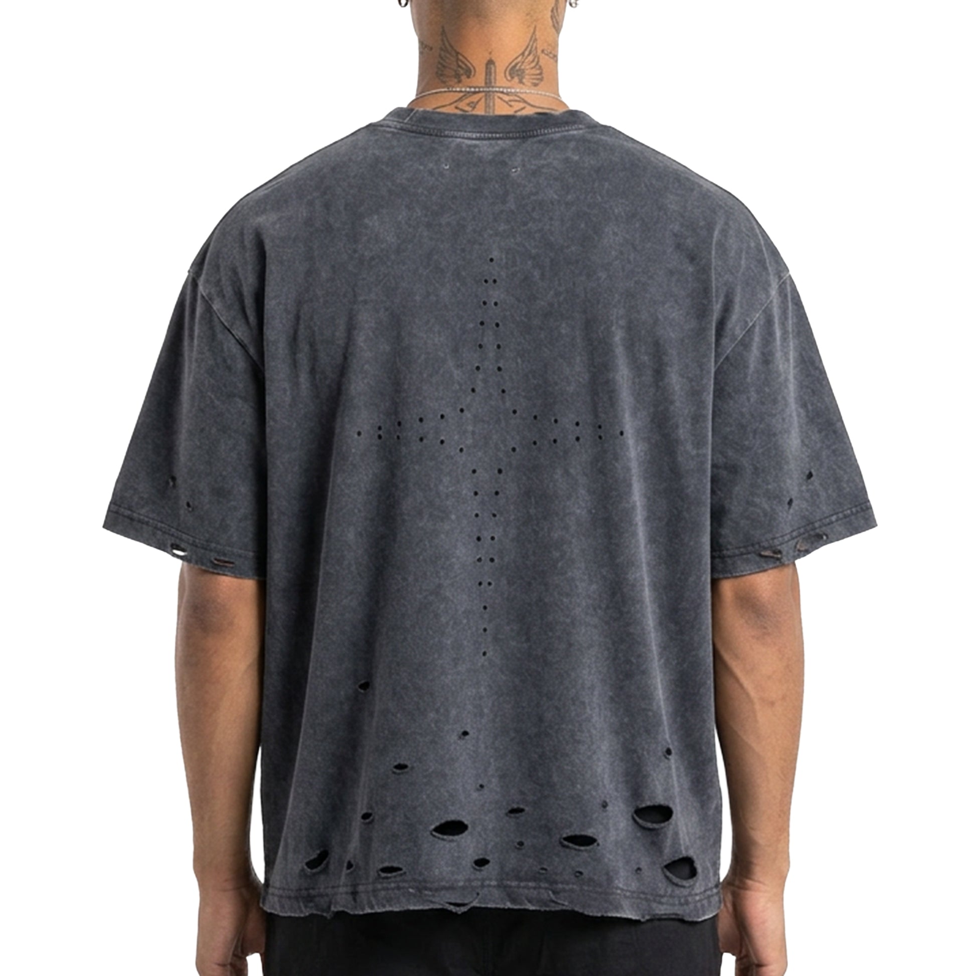 Distressed logo washed tee by Unknown - 2 | Vie+Riche