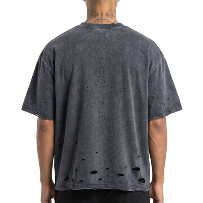 Distressed logo washed tee by Unknown - 2 | Vie+Riche