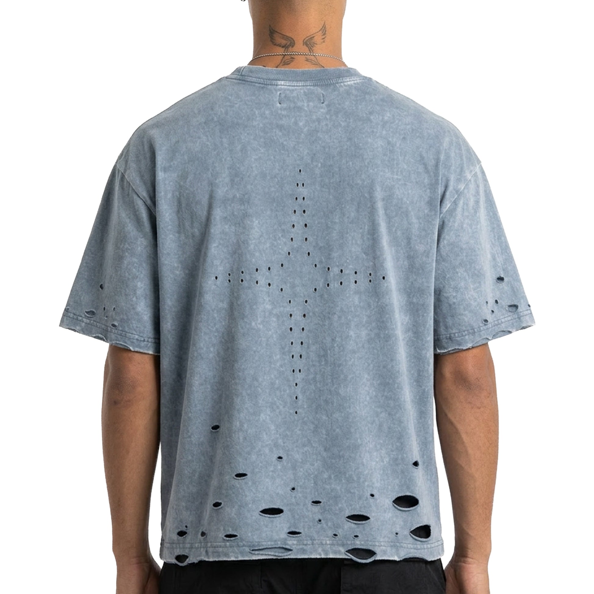 Distressed logo washed tee by Unknown - 7 | Vie+Riche