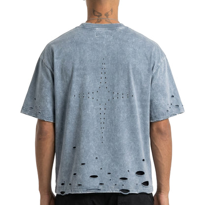 Distressed logo washed tee by Unknown - 7 | Vie+Riche