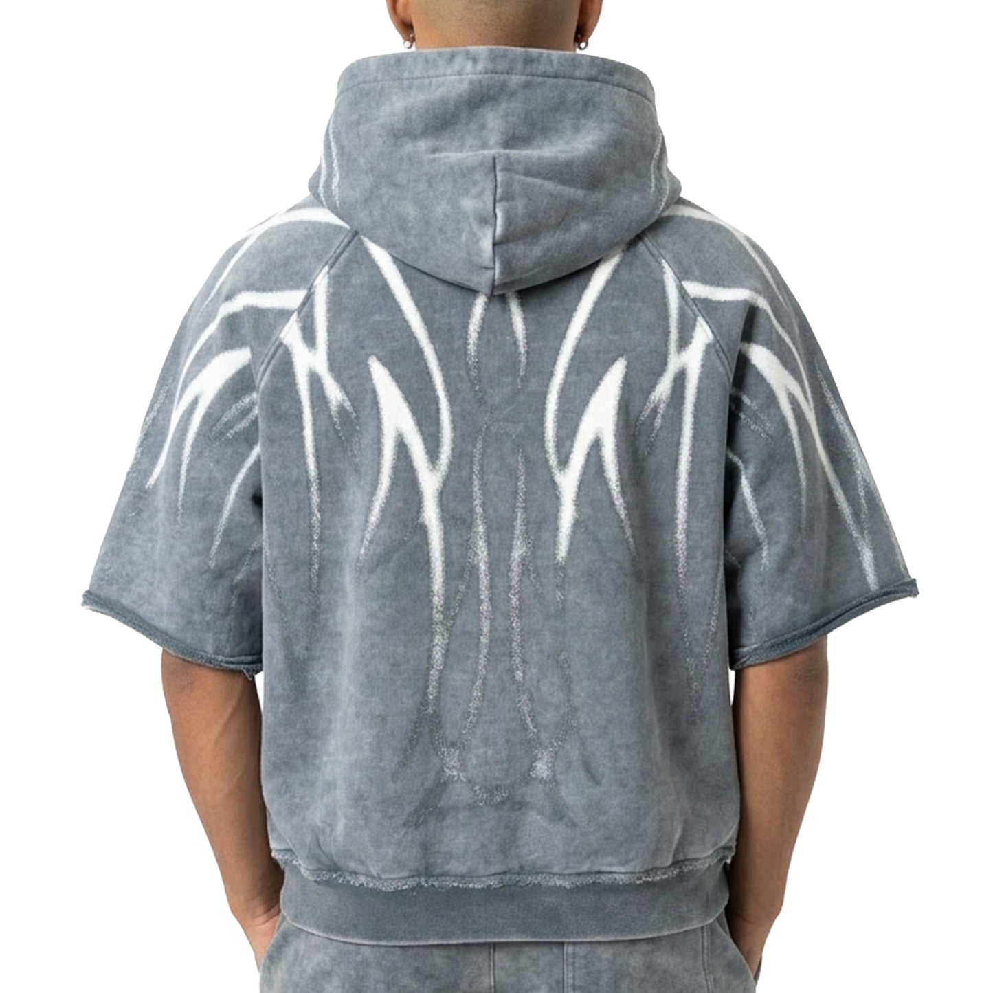 Short sleeve printed hoodie by Unknown - 8 | Vie+Riche