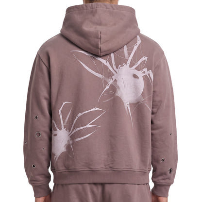 Unknown Garment-dyed, heavyweight cotton fleece cropped pullover hoodie