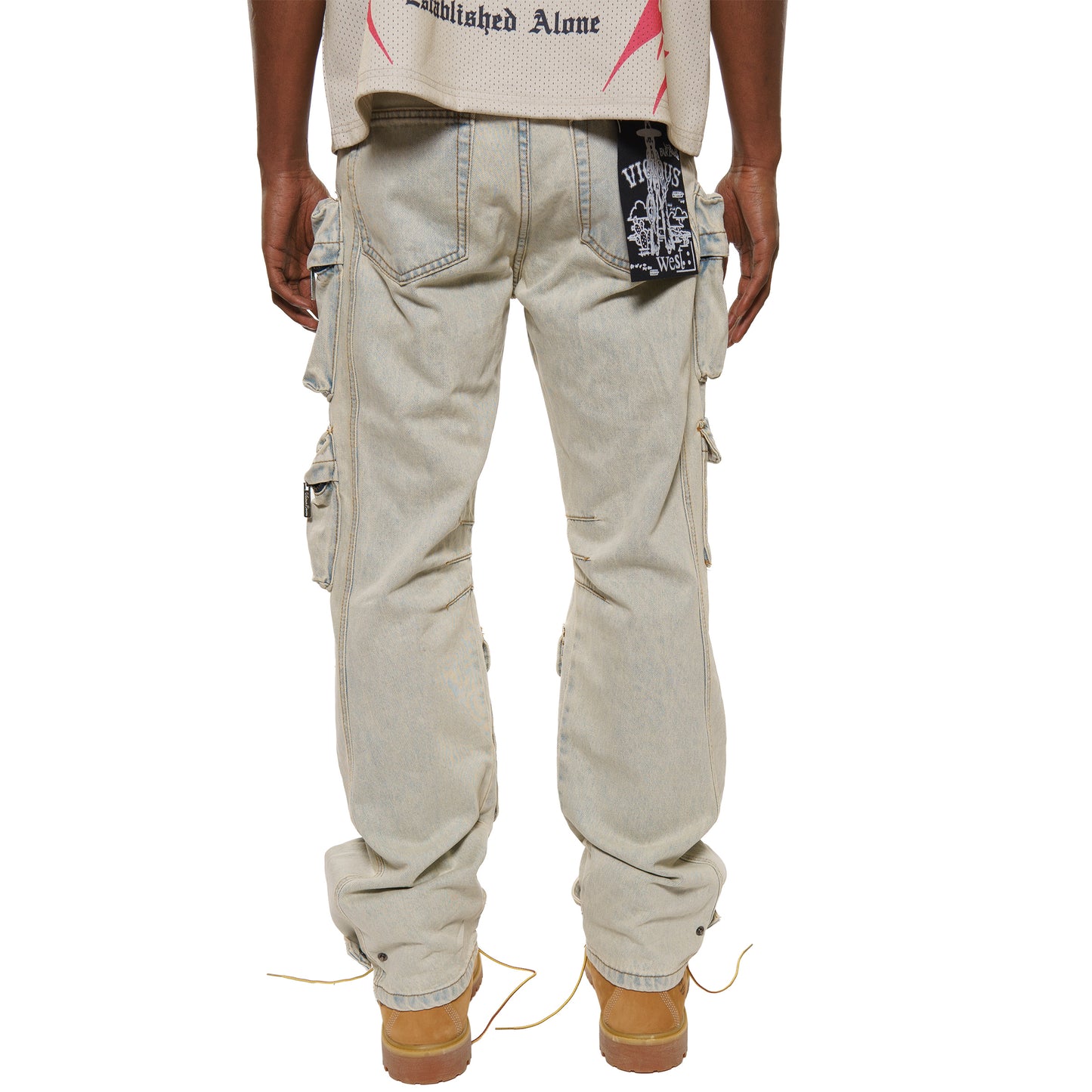 Multi cargo baggy fit denim pant