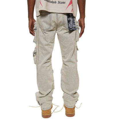 Multi cargo baggy fit denim pant