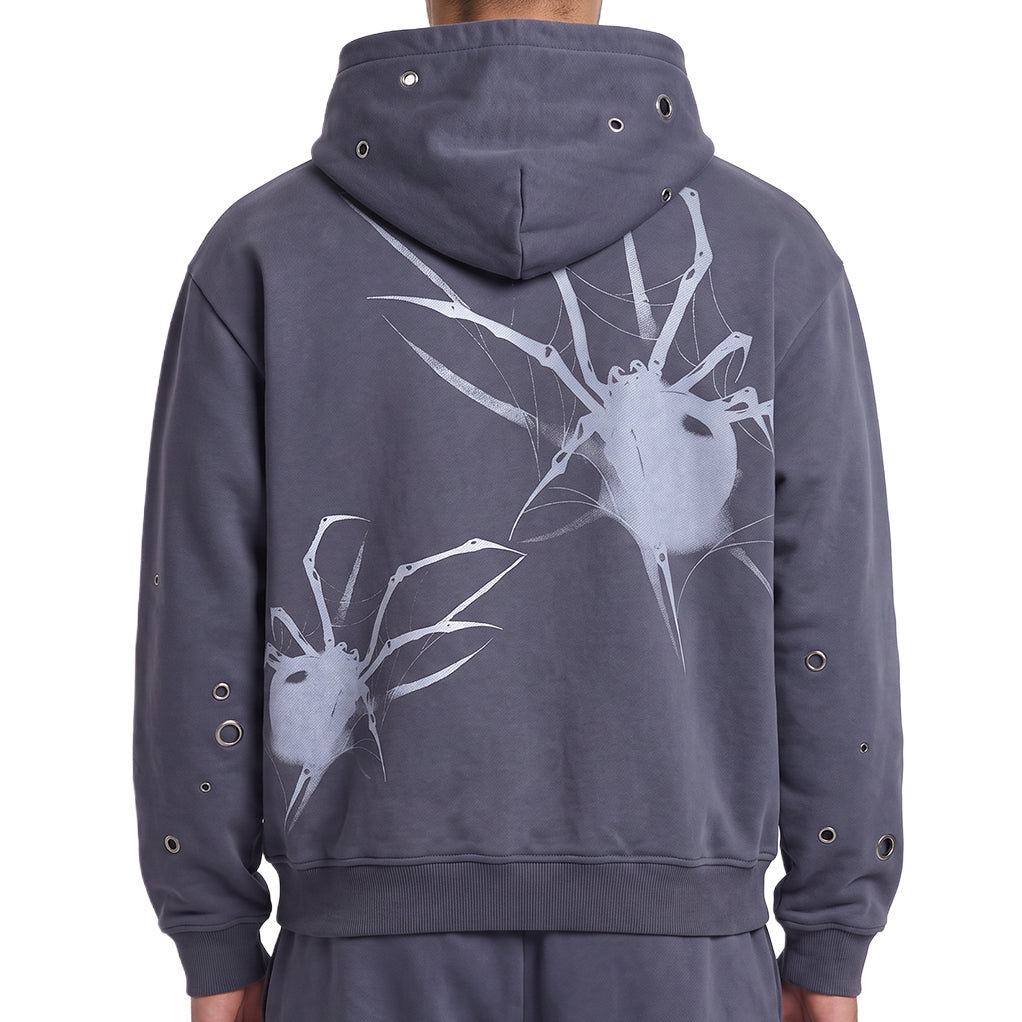 Unknown Garment-dyed, heavyweight cotton fleece cropped pullover hoodie