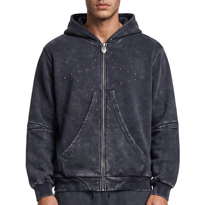 Unknown Winged Rivet Zip Hoodie