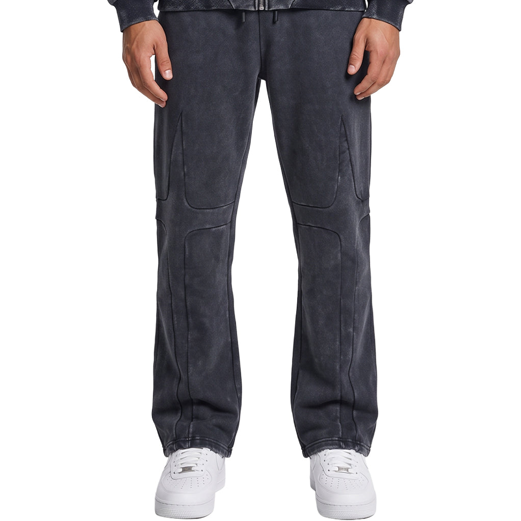 Unknown Sculpted Panel Acid-Wash Joggers