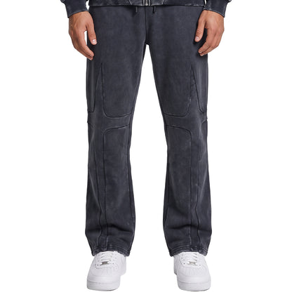 Unknown Sculpted Panel Acid-Wash Joggers