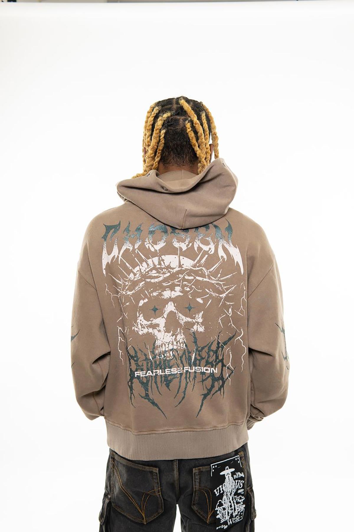 Gifted oversized pull-over hoodie Shitake by Chosen - 4