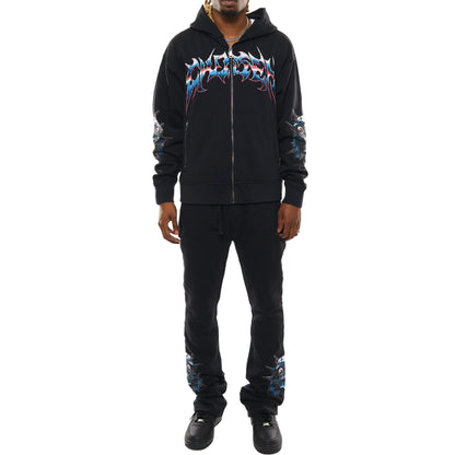 Crazy eyes oversized full zip hoodie set