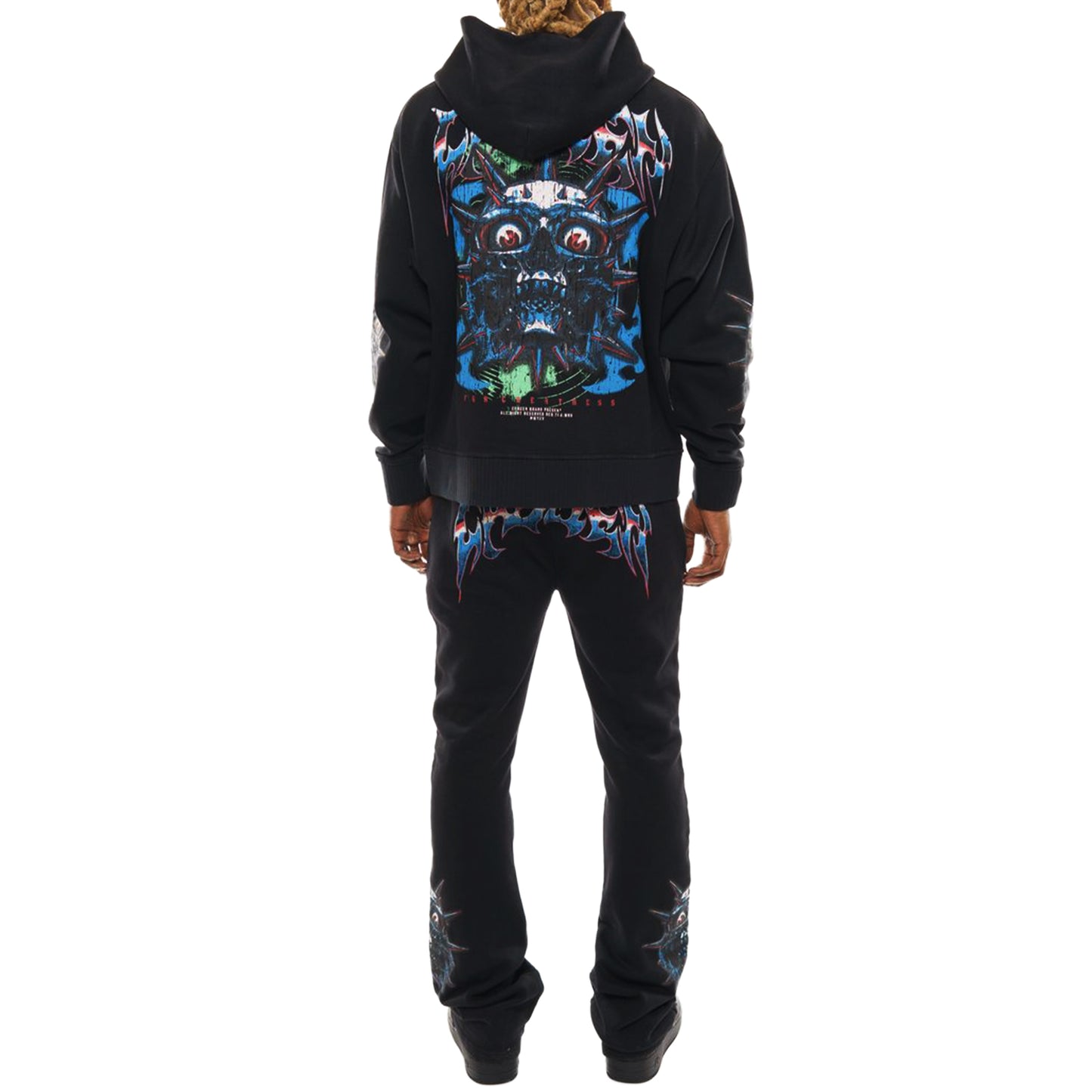 Crazy eyes oversized full zip hoodie set