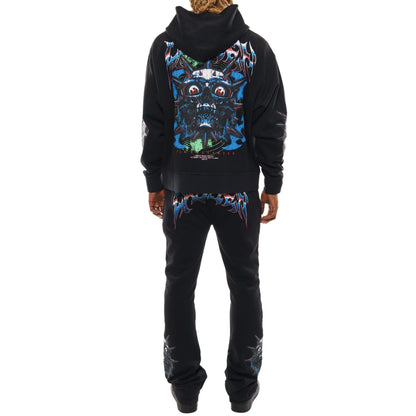 Crazy eyes oversized full zip hoodie set