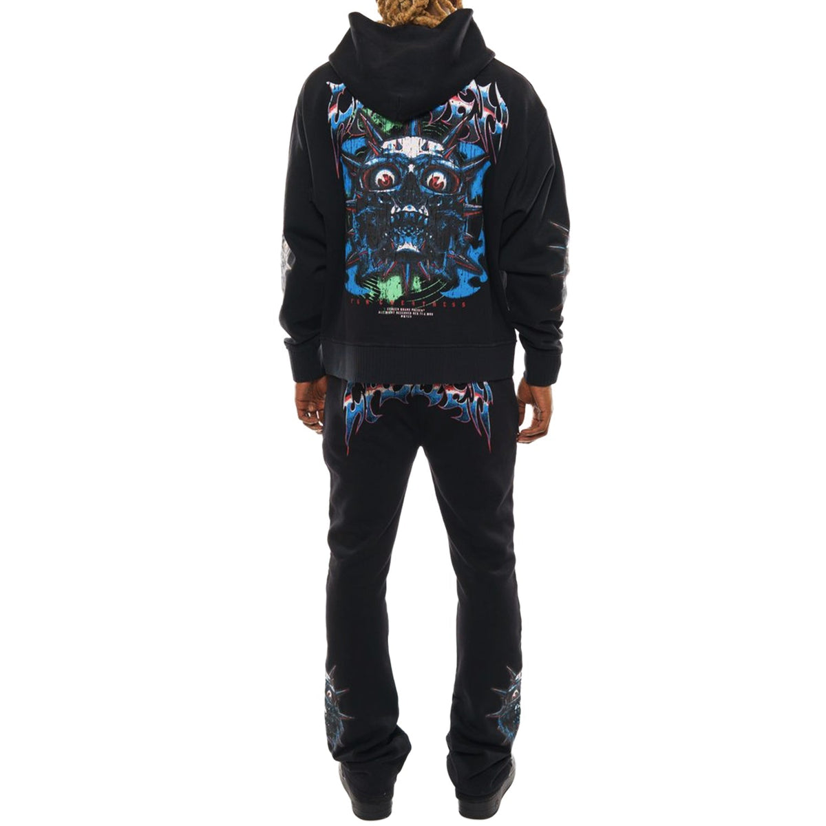 Crazy eyes oversized full zip hoodie set