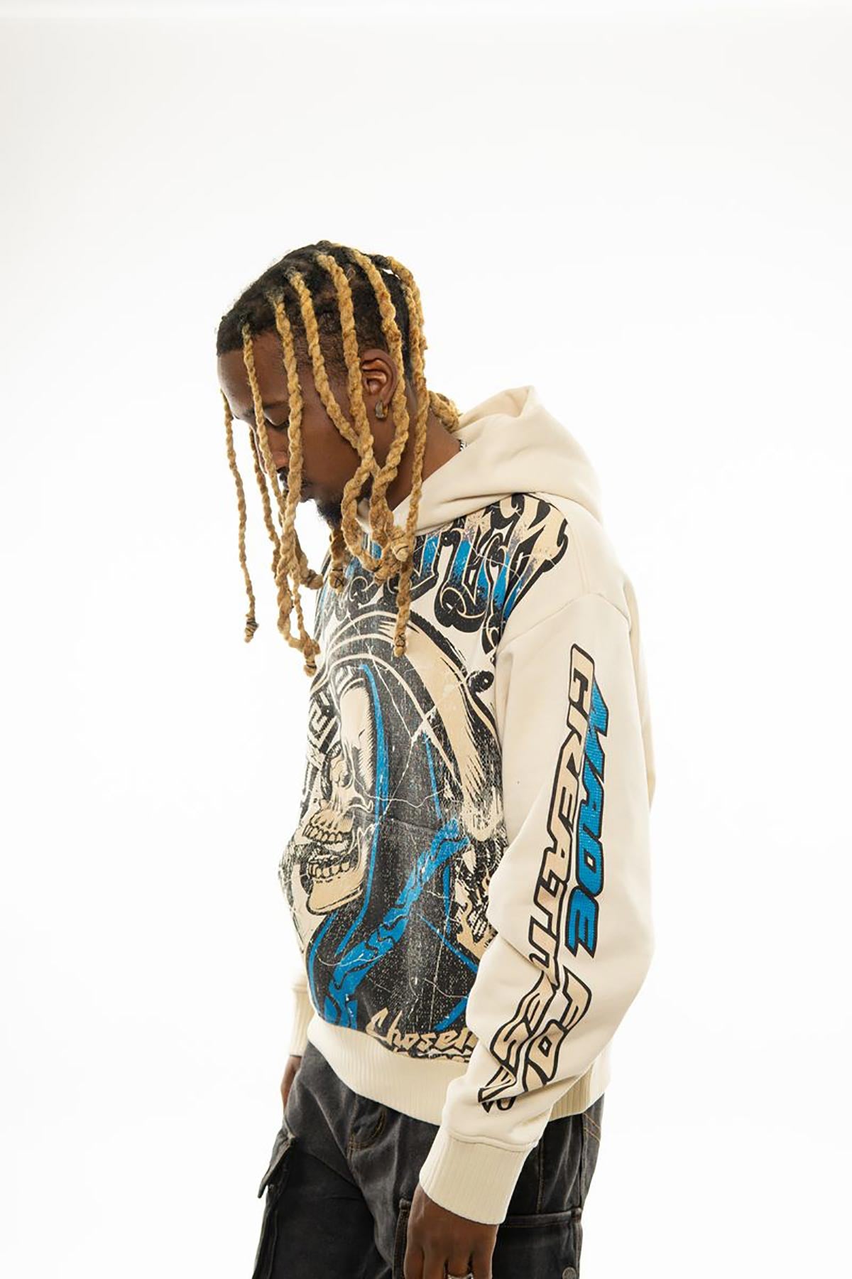 Reaper oversized pull-over hoodie Cream by Chosen - 3