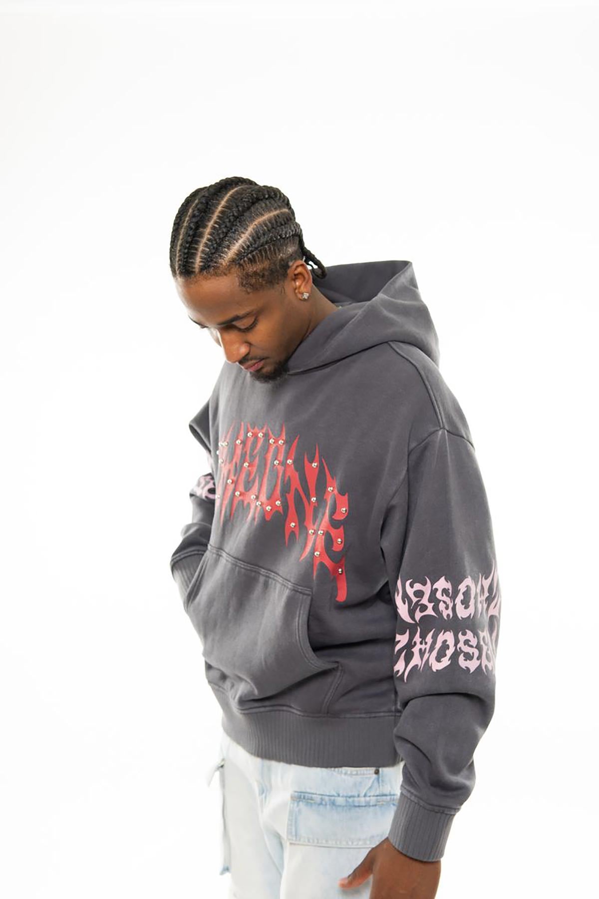 The one oversized pull-over hoodie Iron by Chosen - 3