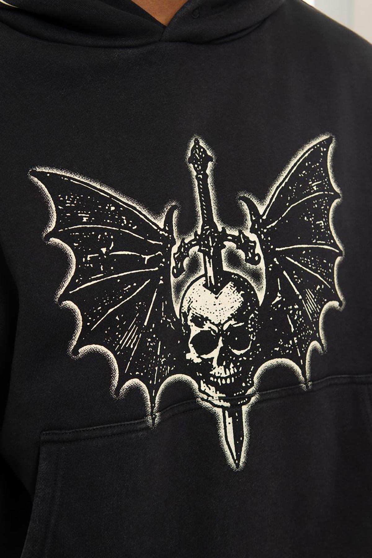 Sword in skull oversized pull-over hoodie Black by Chosen - 2