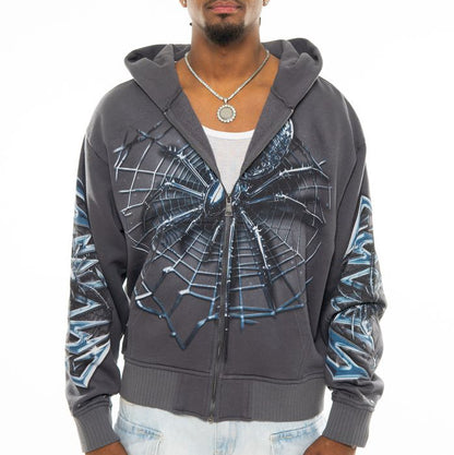 Spider oversized full zip hoodie