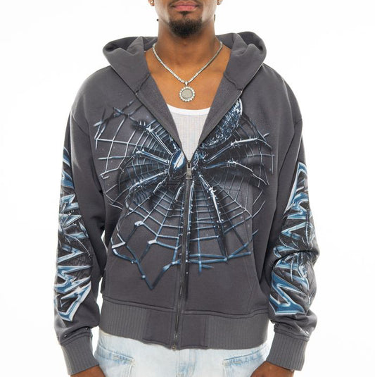 Spider oversized full zip hoodie