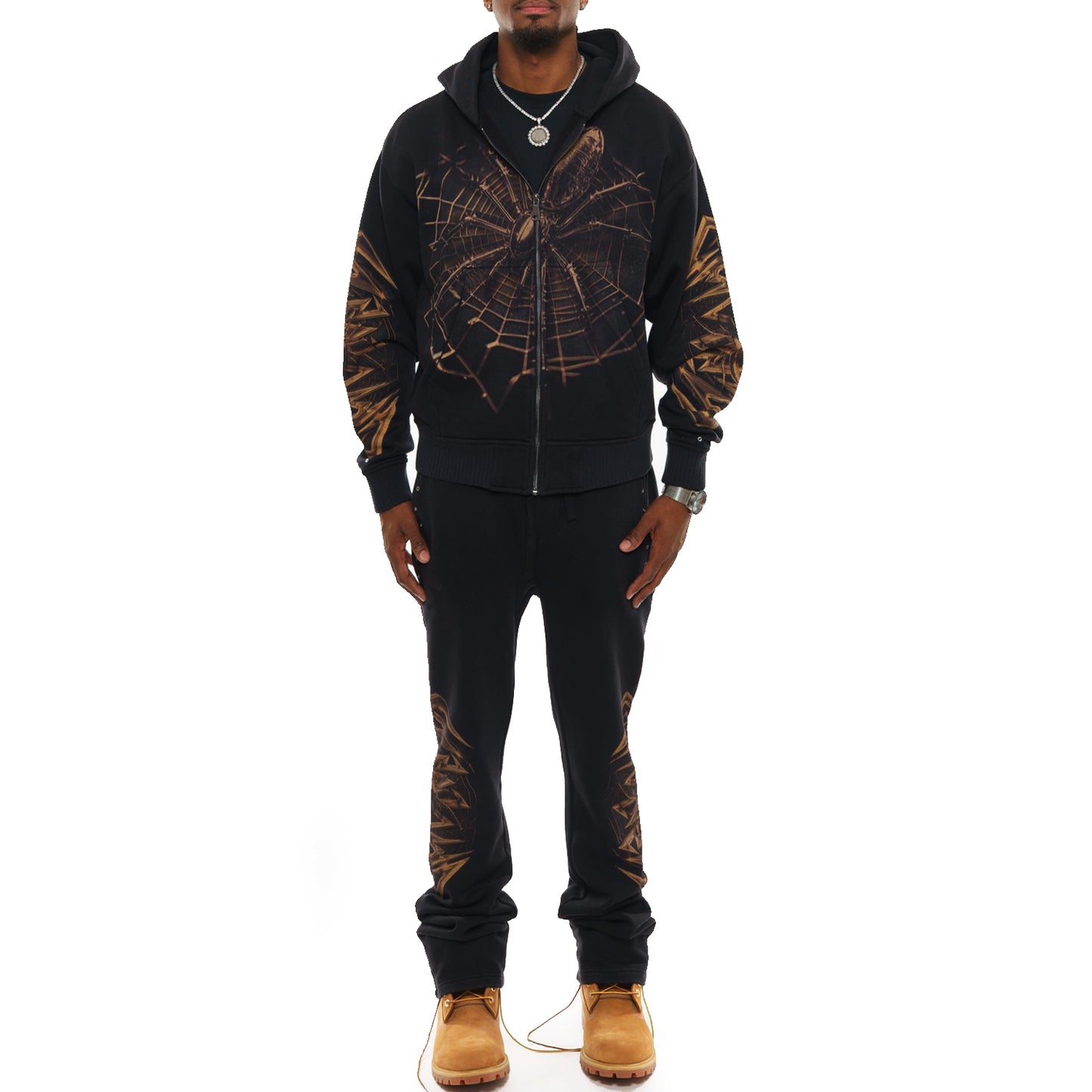 Spider oversized full zip hoodie set