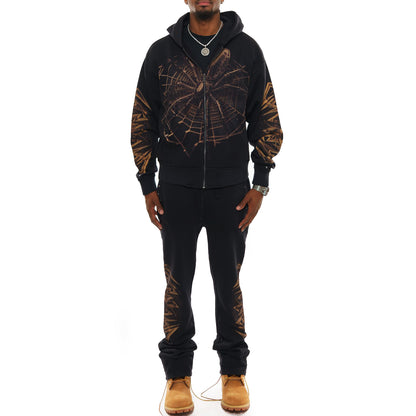 Spider oversized full zip hoodie set