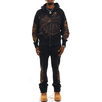 Spider oversized full zip hoodie set