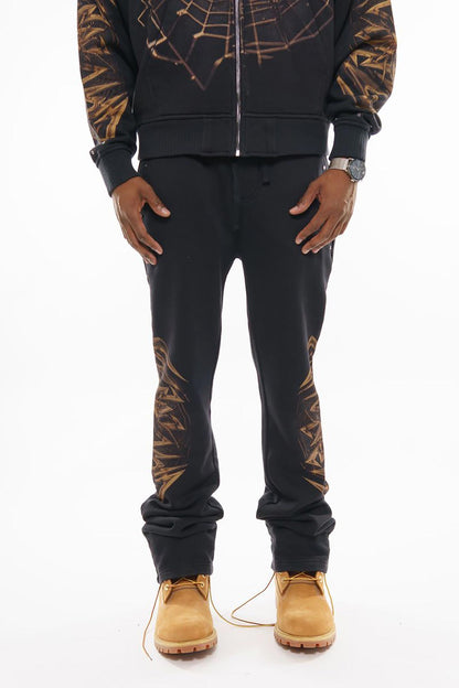 Spider oversized full zip hoodie set Black by Chosen - 5