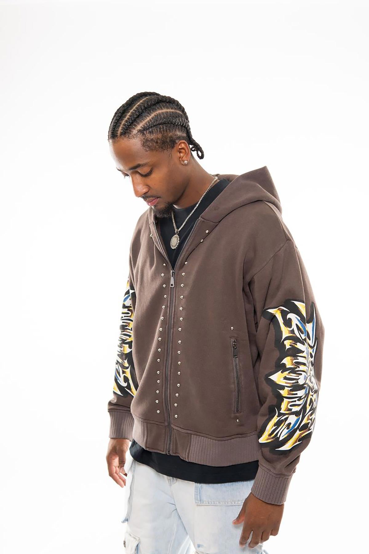 Chosen studios oversized full zip hoodie Chocolate by Chosen - 2