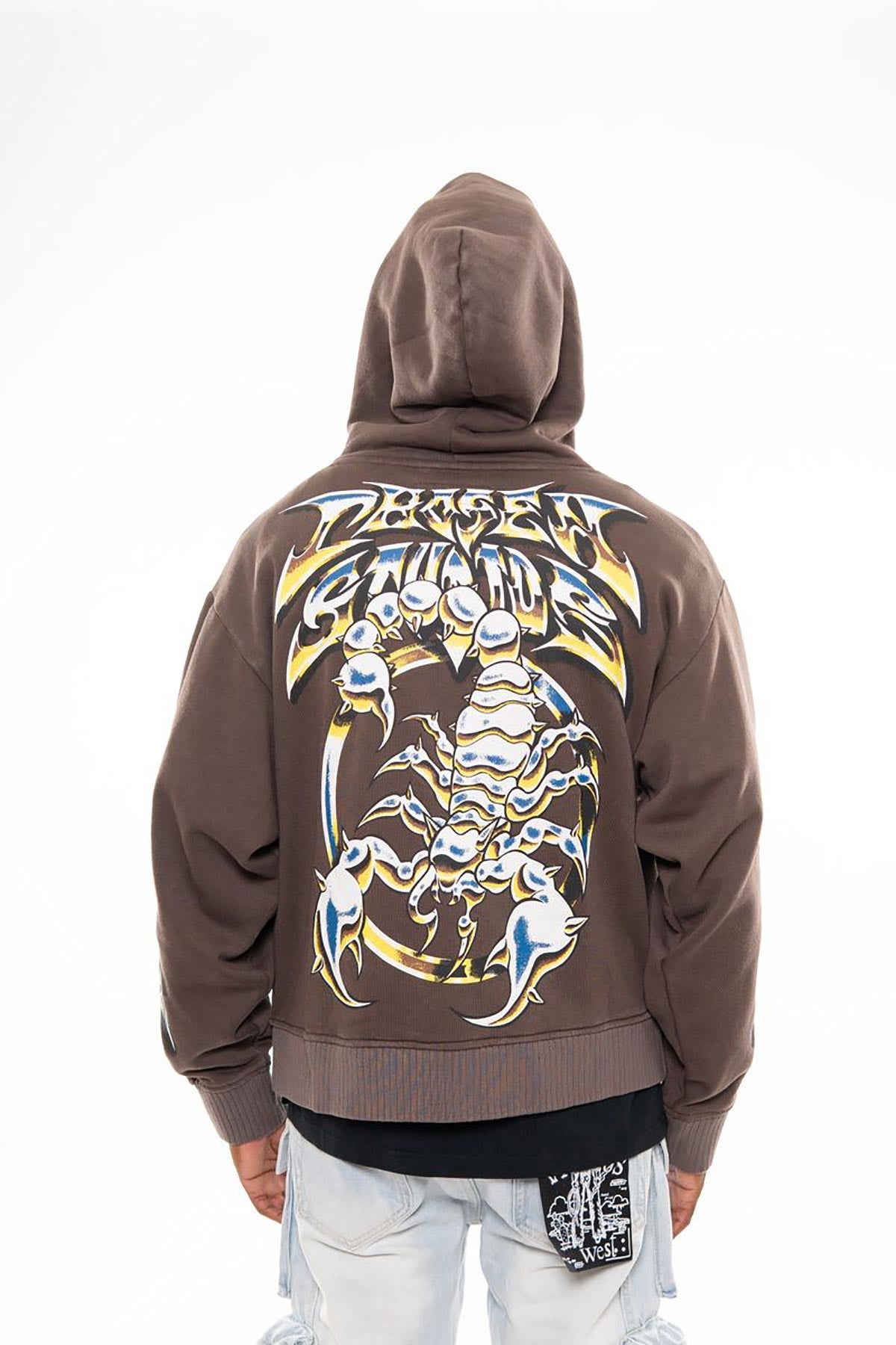Chosen studios oversized full zip hoodie Chocolate by Chosen - 3