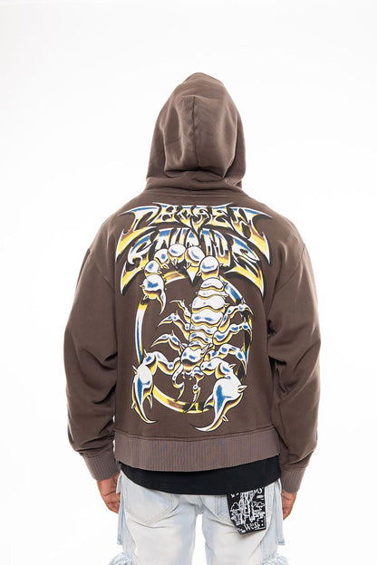 Chosen studios oversized full zip hoodie Chocolate by Chosen - 3