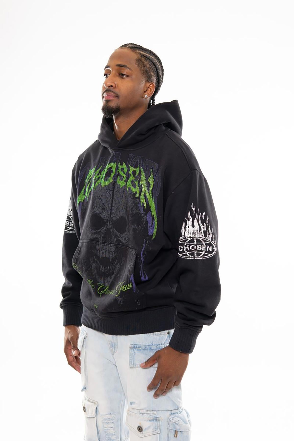 Conflicts oversized pull-over hoodie Black by Chosen - 2