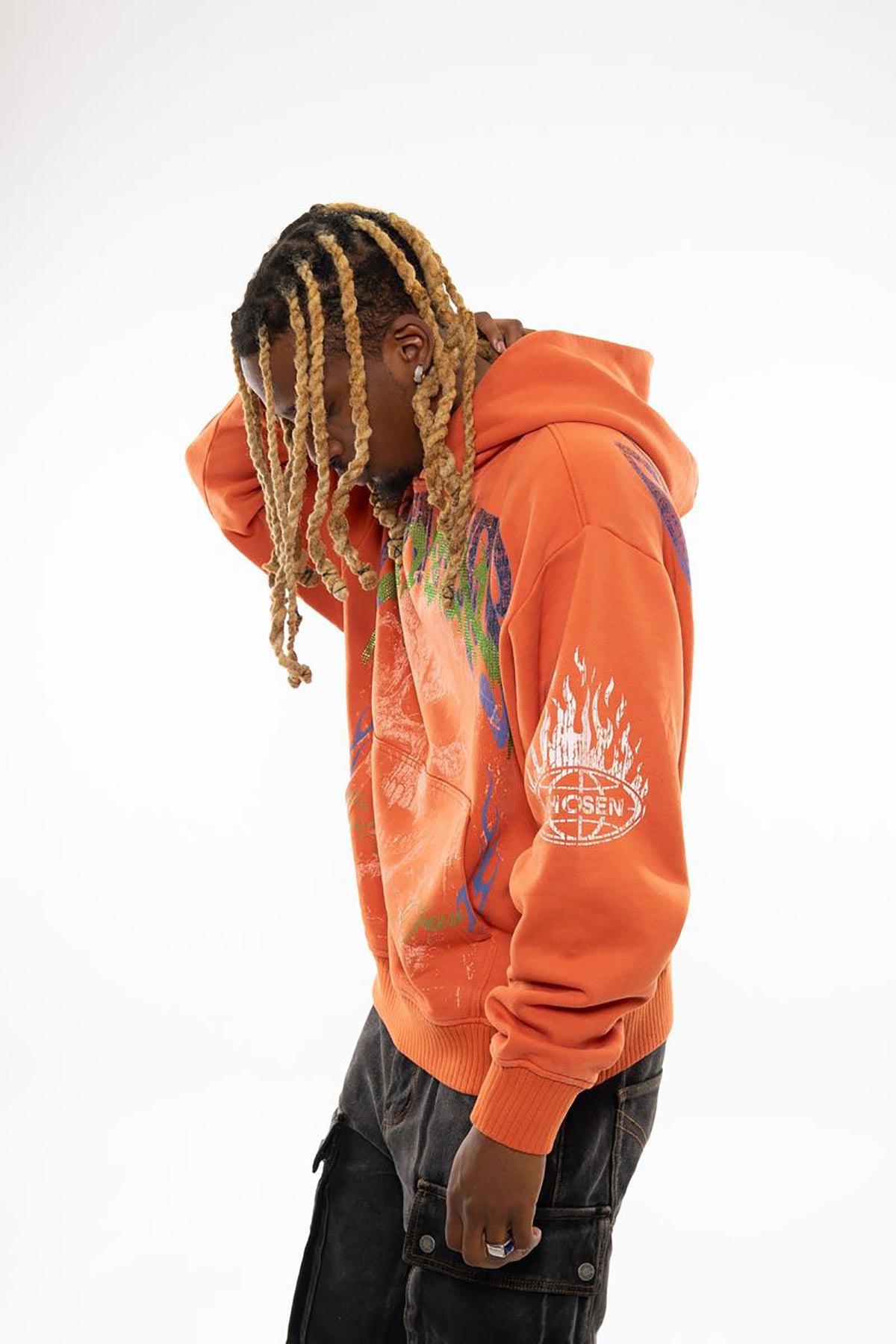 Conflicts oversized pull-over hoodie Burnt Orange by Chosen - 2