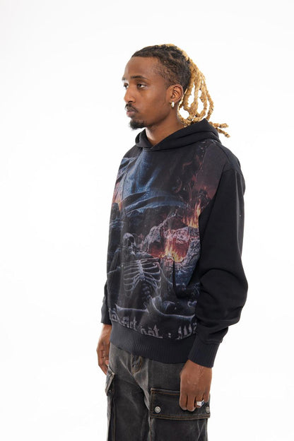 Peace oversized pull-over hoodie Black by Chosen - 2