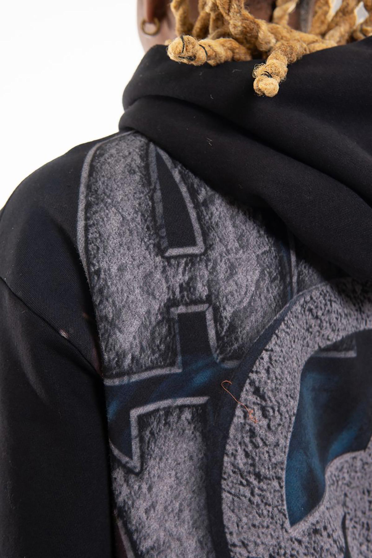 Peace oversized pull-over hoodie Black by Chosen - 4