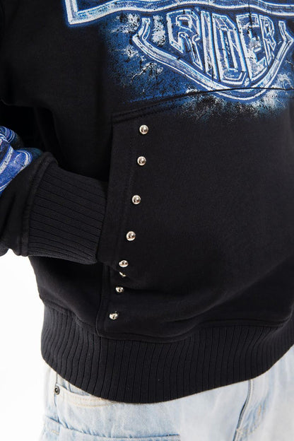 Street rider oversized pull-over hoodie Black by Chosen - 5