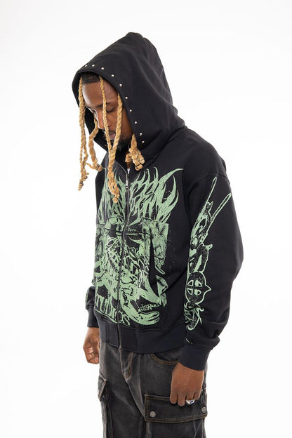 Scorpion oversized full zip hoodie Black by Chosen - 3