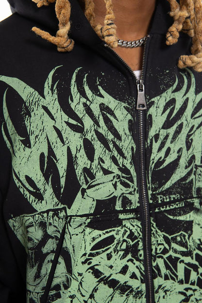 Scorpion oversized full zip hoodie Black by Chosen - 4