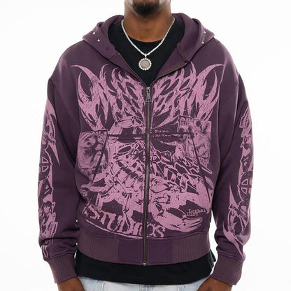 Scorpion oversized full zip hoodie Plum by Chosen - 1