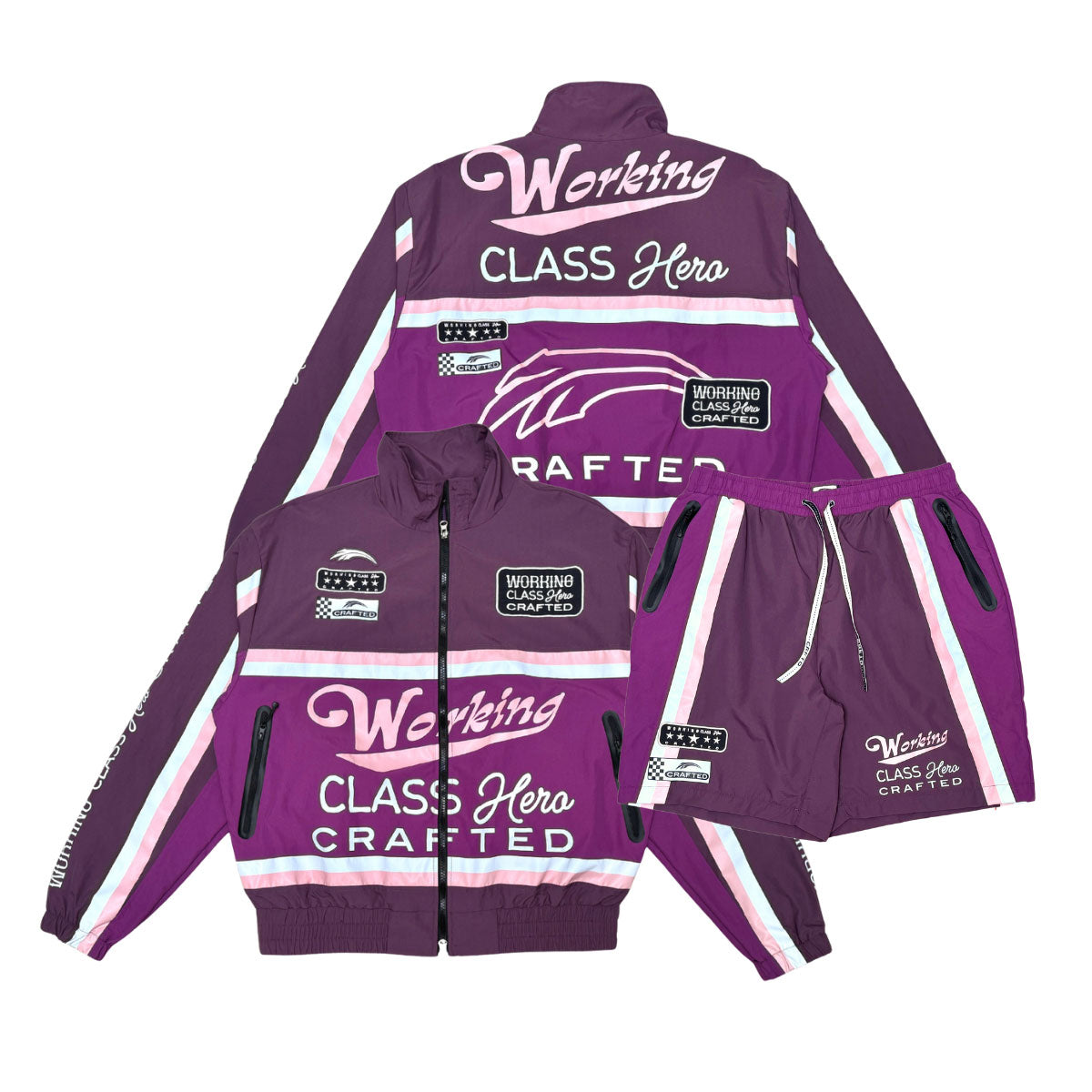 Working Class Nylon Short Set Plum by Crafted - 1
