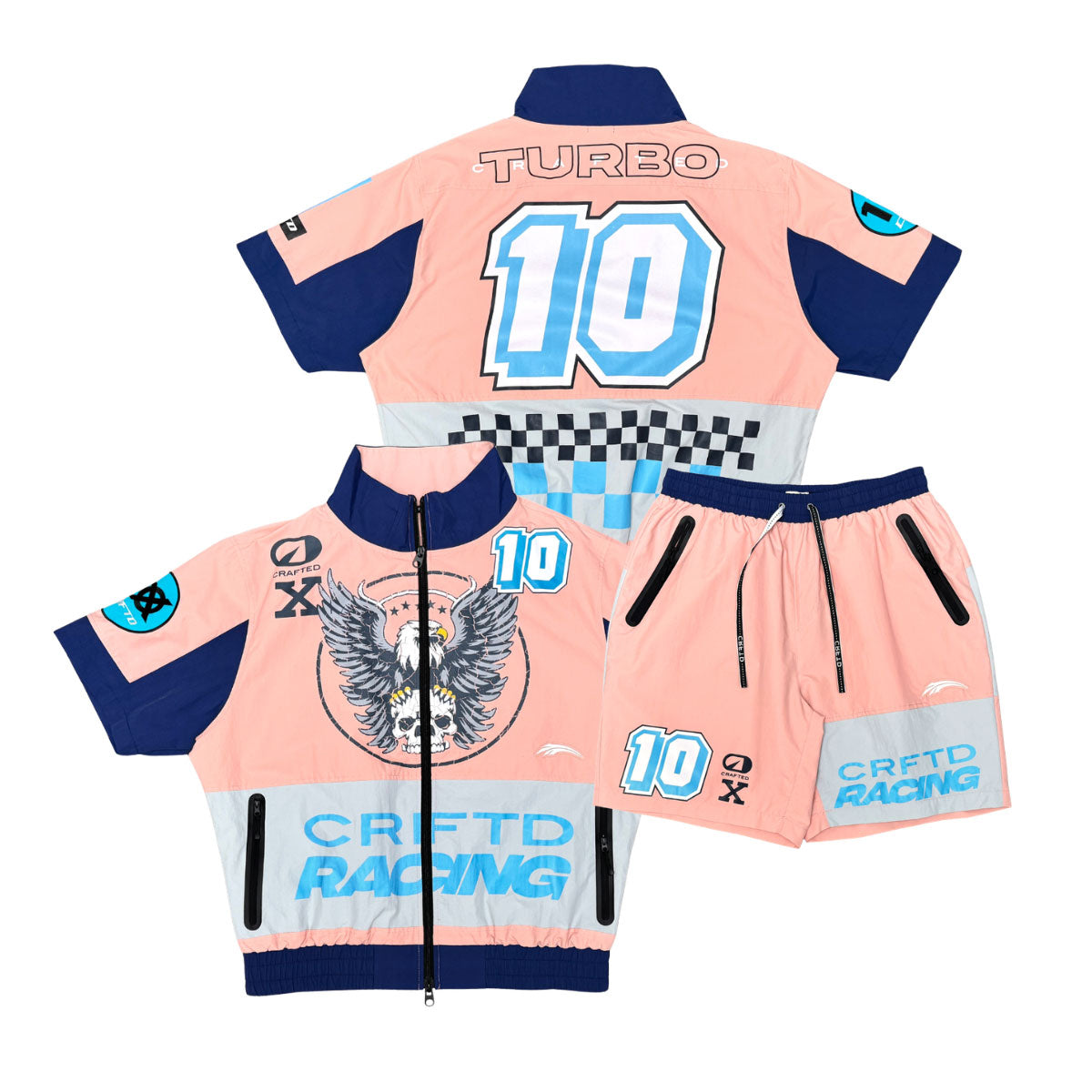 Turbo Racing Nylon Short Set Pink by Crafted - 1