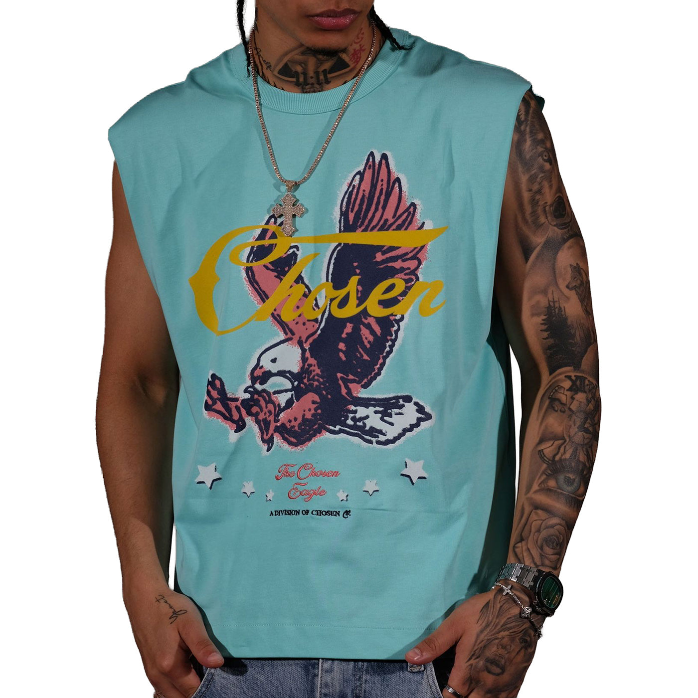 Eagle sleevelss tee Aruba Blue by Chosen
 - 1