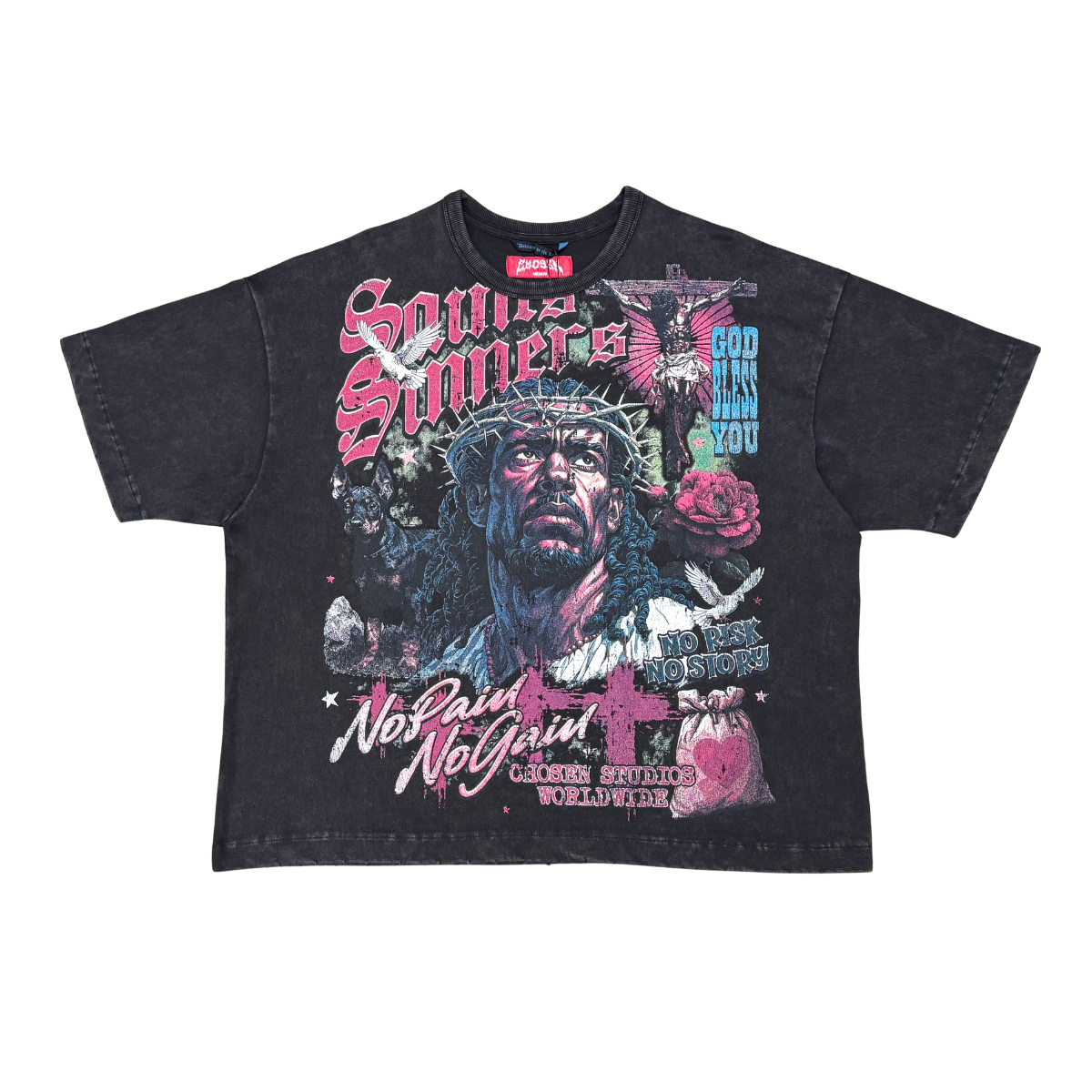 No Pain No Gain Vintage Jesus Graphic Tee