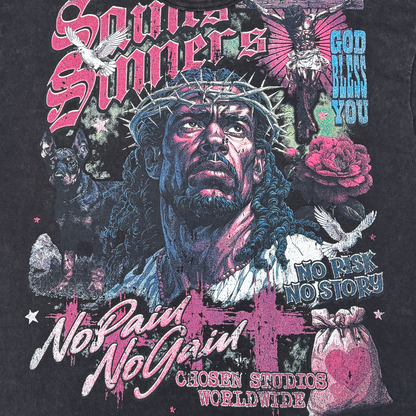 No Pain No Gain Vintage Jesus Graphic Tee