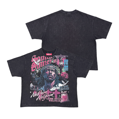 No Pain No Gain Vintage Jesus Graphic Tee
