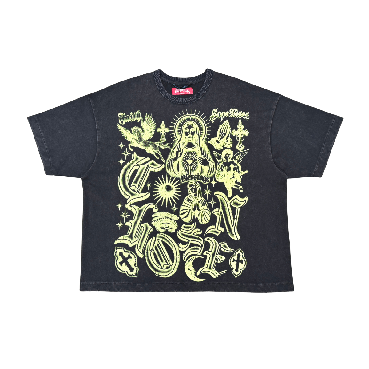 Blessings Neon Graphic Vintage Tee