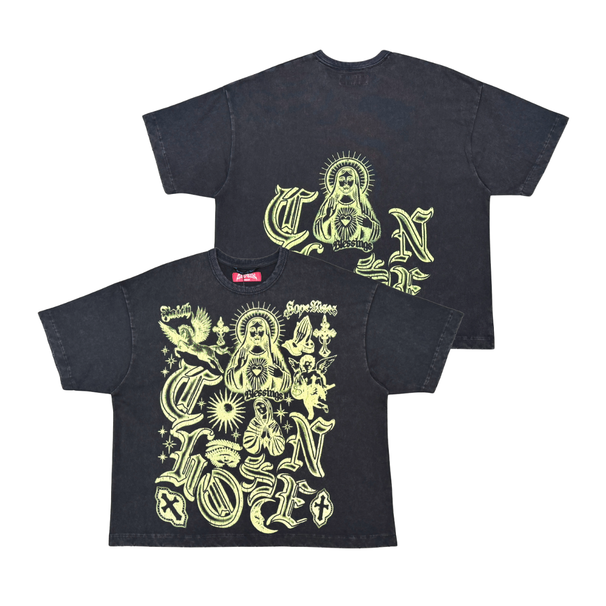 Blessings Neon Graphic Vintage Tee
