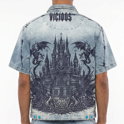 Dragon crest denim shirt