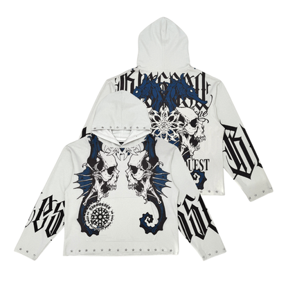 Sea horses pull over hoodie