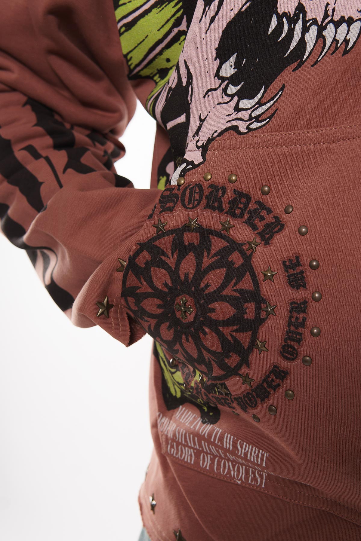 Sea horses pull over hoodie Pink by Dissorder - 5